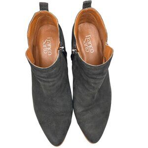 Franco Sarto Laslo Black Suede Leather Zip Ankle Booties 10M